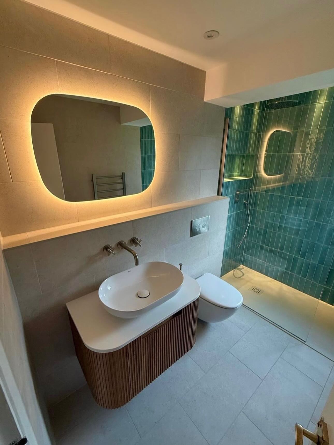 Finished bathroom electrical work